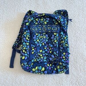 Vera Bradley blue purple campus backpack indigo pop blue floral great condition
